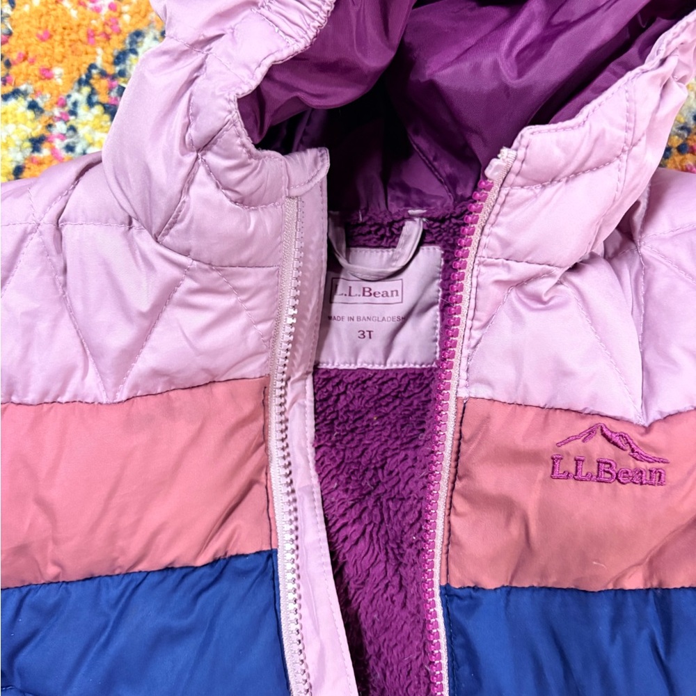 L.L. Bean Kids' Pink and Blue Quilted Jacket